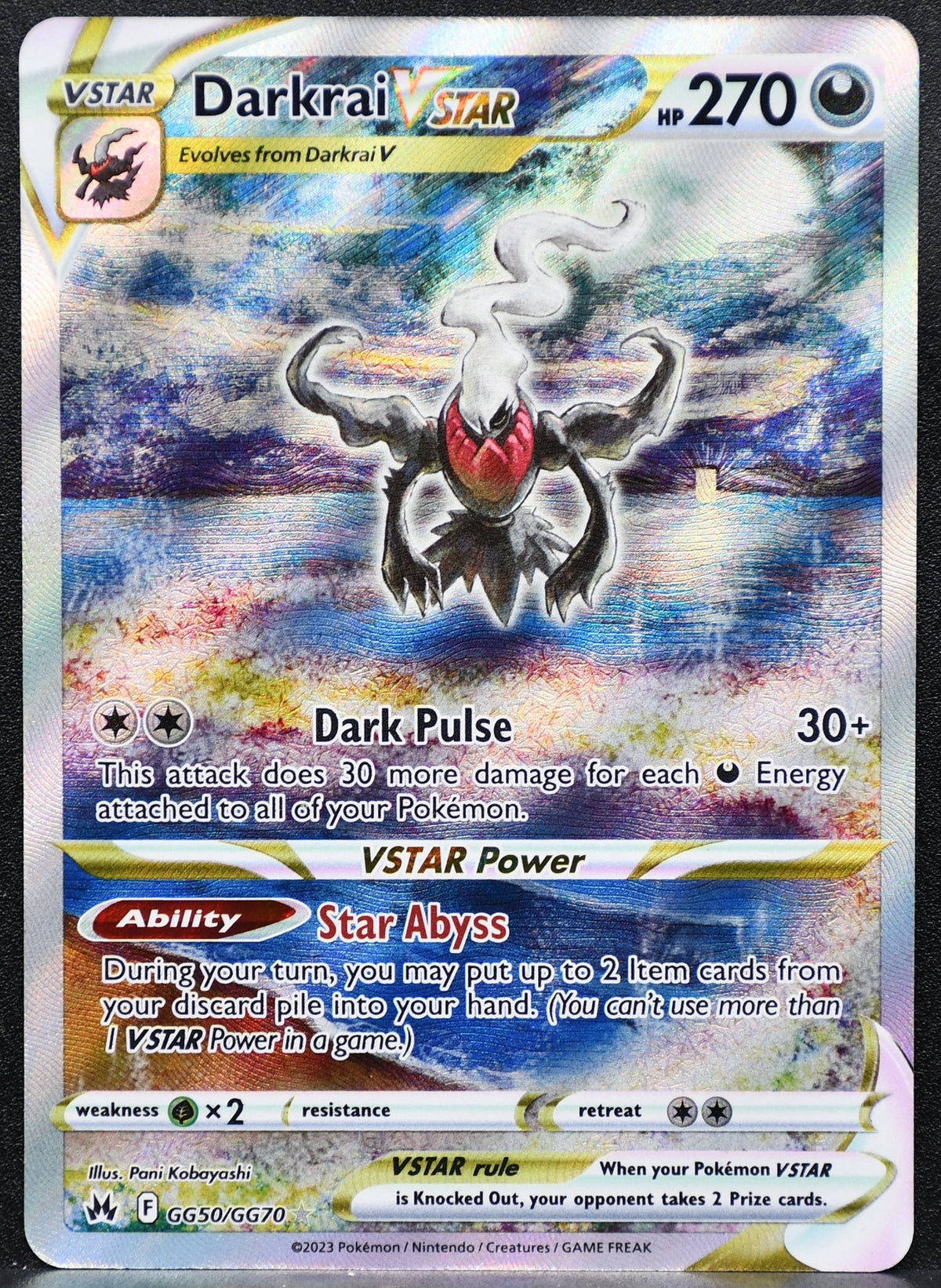 Pokemon TCG Darkrai VSTAR GG50/GG70 Crown Zenith Galarian Gallery Full Art NM