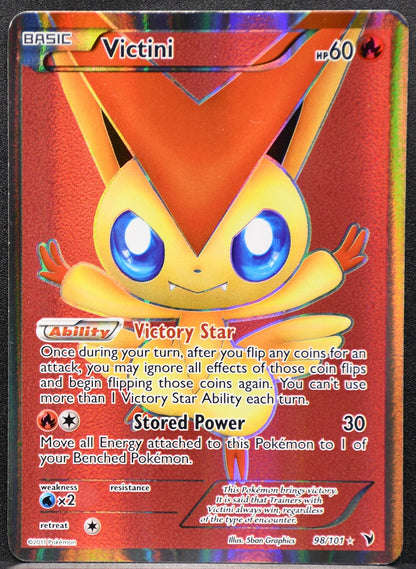 Pokemon TCG Victini 98/101 Noble Victories Full Art MP