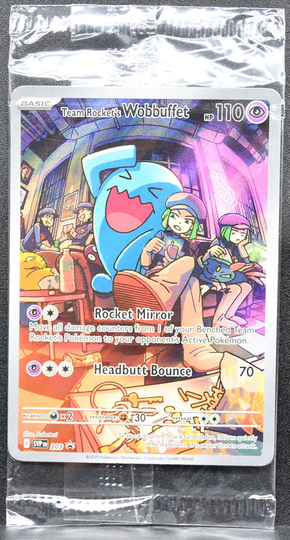 Pokemon TCG Team Rocket's Wobbuffet 203 Black Star Promo Full Art Sealed