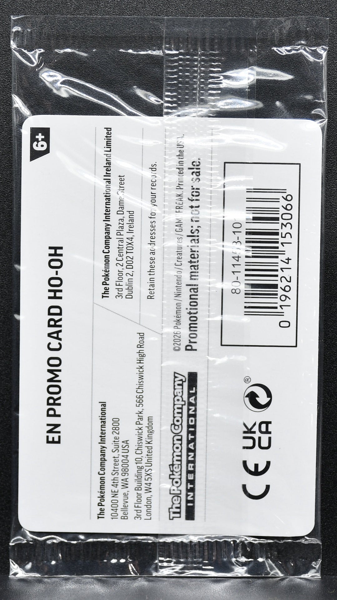 Pokemon TCG Ho-Oh 010/086 EB Games Promo Holofoil Sealed #2