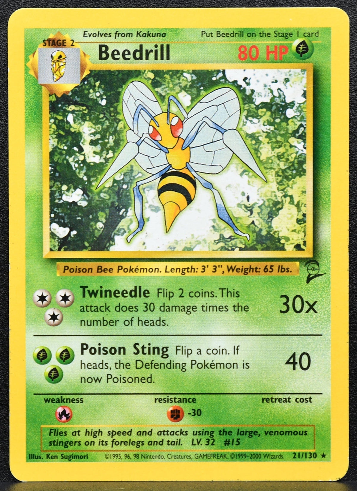 Pokemon TCG Beedrill Base Set 2 021/130 Normal MP EN
