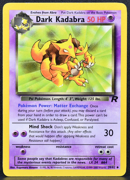Pokemon TCG Dark Kadabra Team Rocket 39/82 Unlimited MP EN