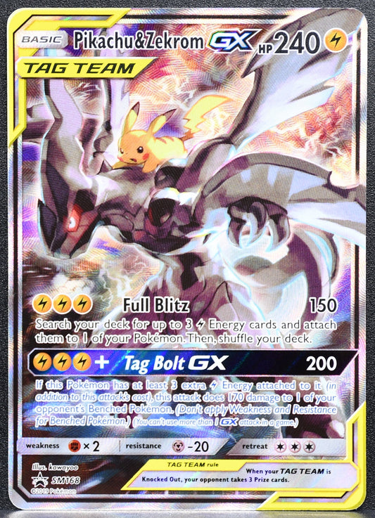 Pokemon TCG Pikachu & Zekrom GX Tag Team SM168 Black Star Promo LP EN