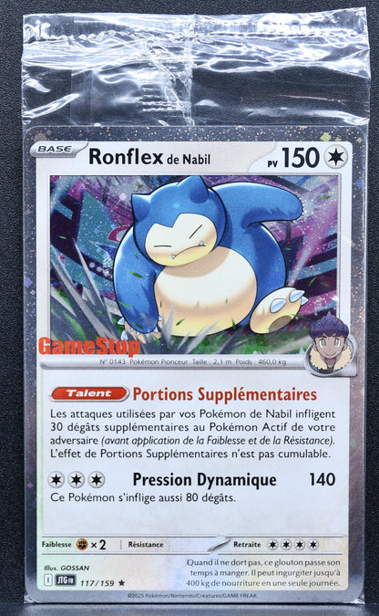 Pokemon TCG Hop'S Snorlax Ronflex de Nabil 117/159 FR Gamestop Stamped Sealed