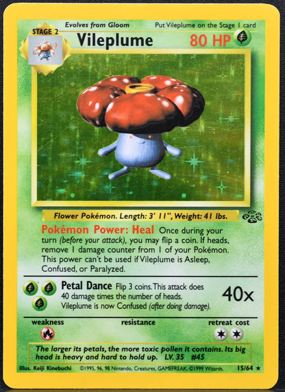 Pokémon Vileplume Unlimited Holofoil 15/64 Jungle MP