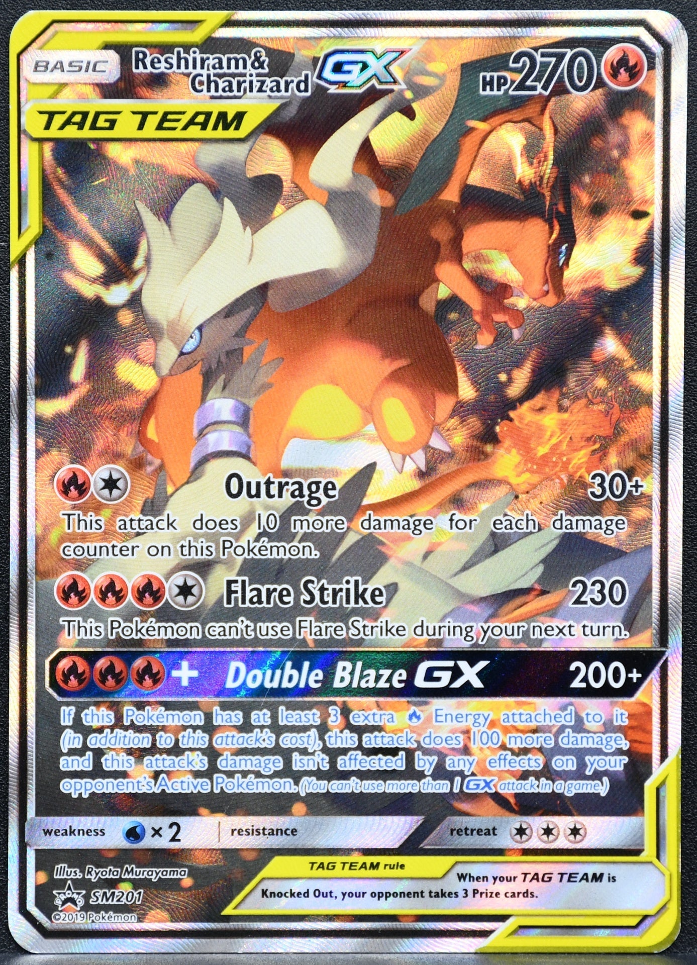 Pokemon TCG Reshiram & Charizard GX SM201 Tag Team Promo HP