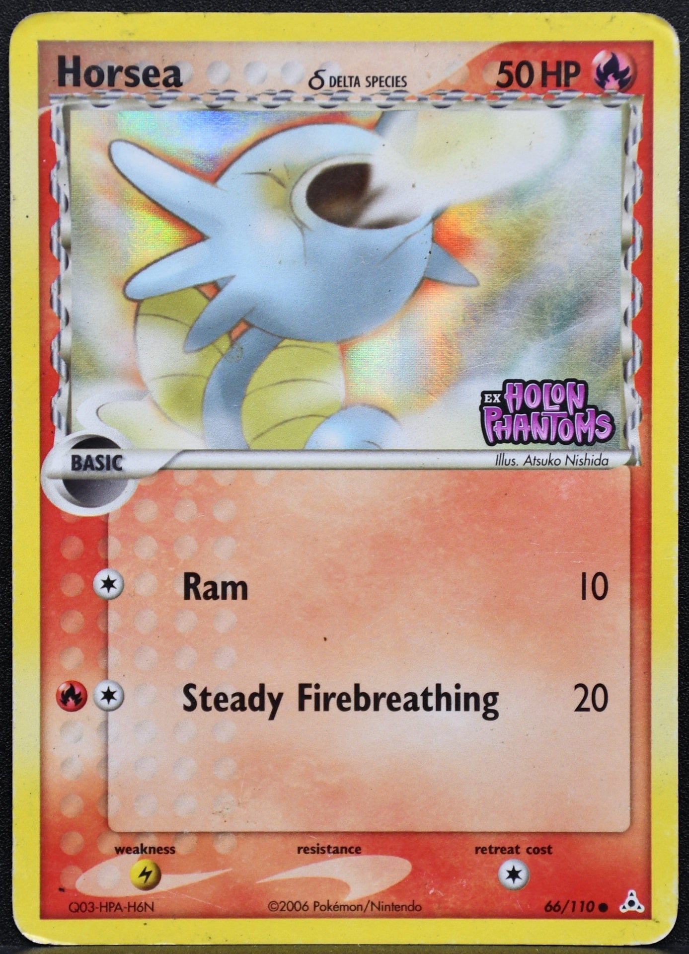 Pokemon TCG Horsea Delta Species Stamped Holofoil 66/110 EX Holon Phantoms HP