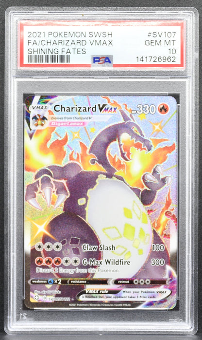 Pokemon TCG Charizard VMAX SV107/SV122 Shining Fates PSA 10