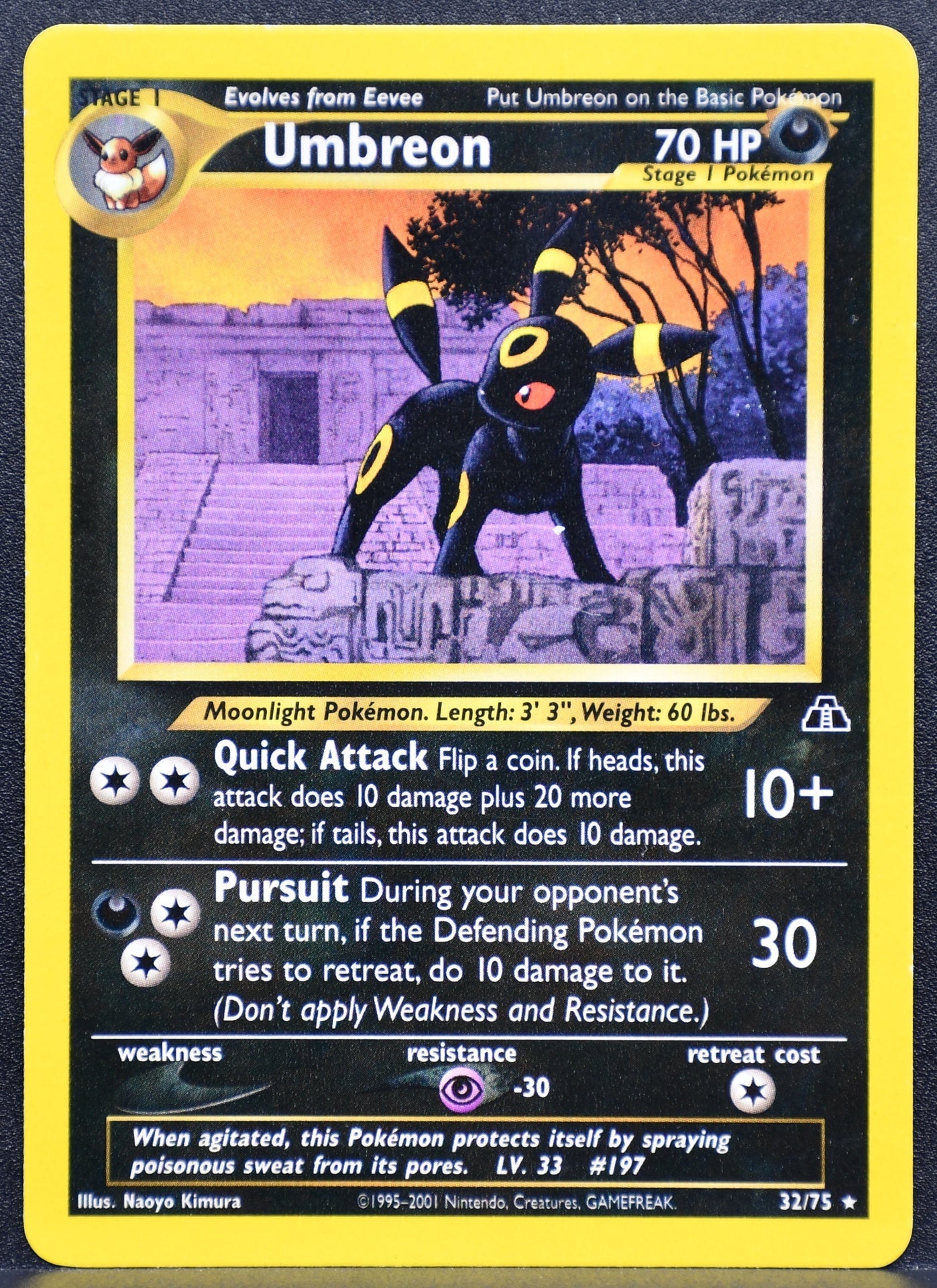 Pokemon TCG Umbreon 32/75 Neo Discovery Unlimited MP