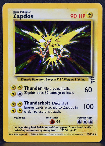 Pokemon TCG Zapdos 020/130 Base Set 2 Holofoil DM