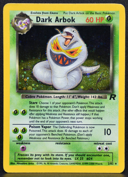 Pokemon TCG Dark Arbok 02/82 Team Rocket Unlimited Holofoil HP