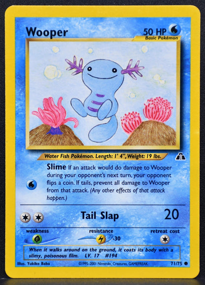 Pokemon TCG Wooper 71/75 Neo Discovery Unlimited LP