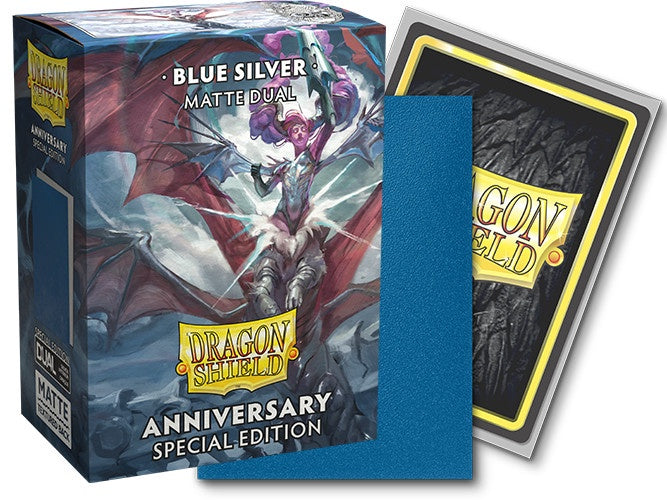 Dragon Shield Sleeves Dual Matte Cobalt & Silver (100)