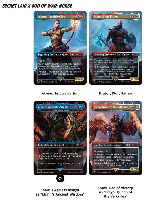 MTG Secret Lair Playstation Super Drop God of War Norse Redemption Regular