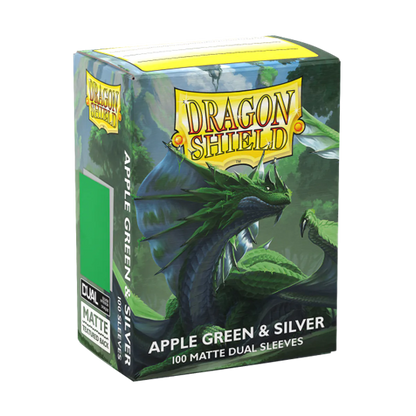 Dragon Shield Sleeves Dual Matte Apple Green and Silver 100ct