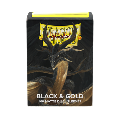 Dragon Shield Sleeves Dual Matte Black And Gold 100ct