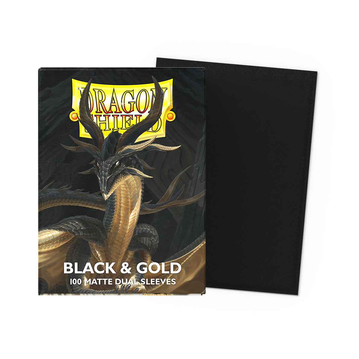 Dragon Shield Sleeves Dual Matte Black And Gold 100ct