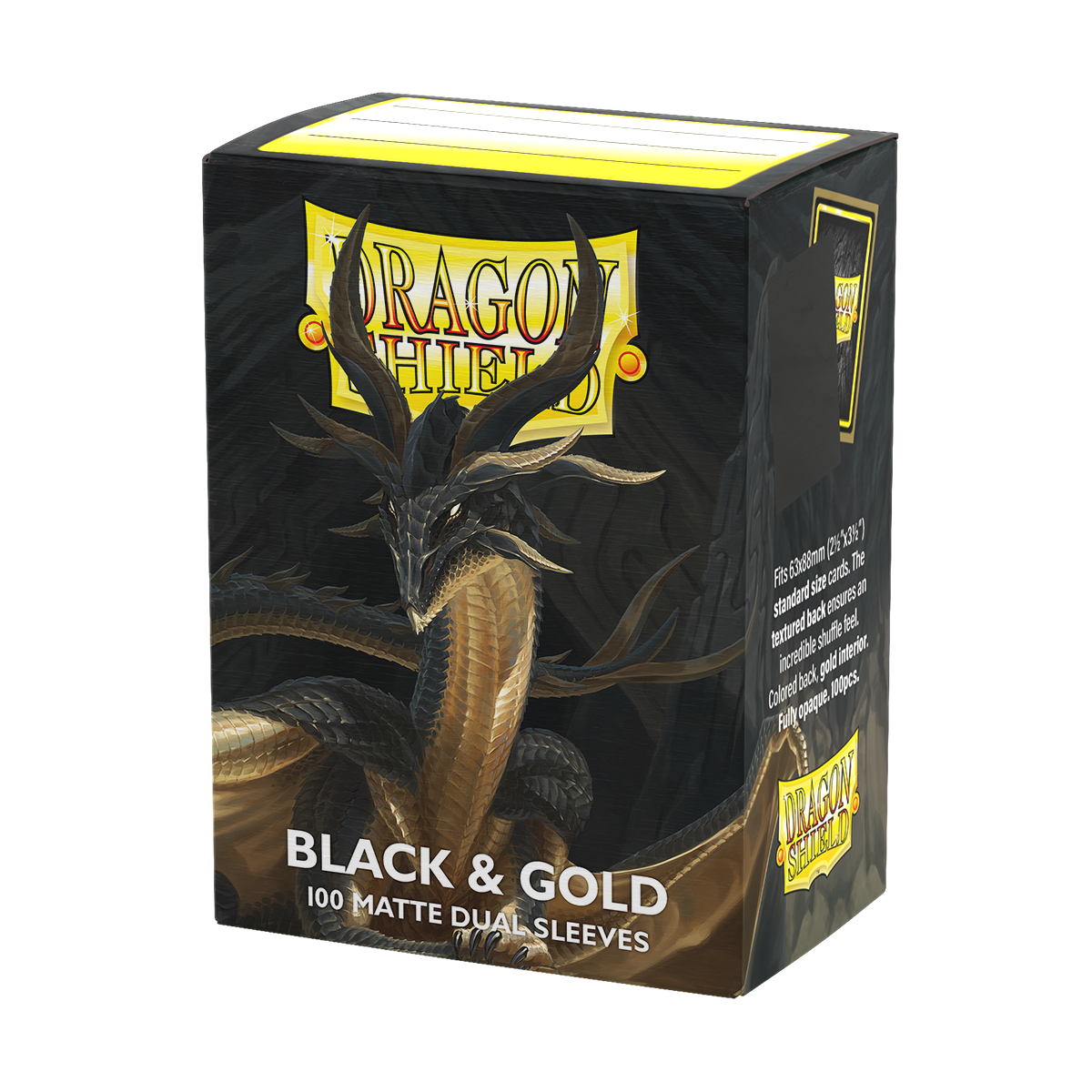 Dragon Shield Sleeves Dual Matte Black And Gold 100ct