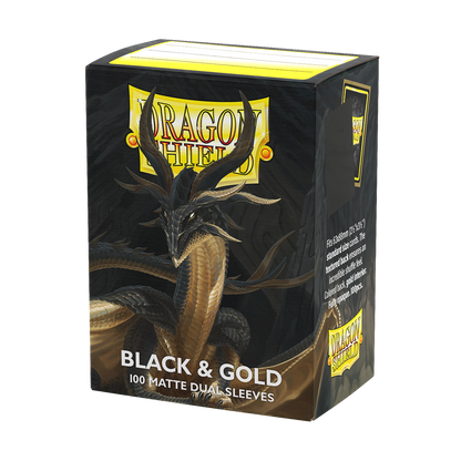 Dragon Shield Sleeves Dual Matte Black And Gold 100ct