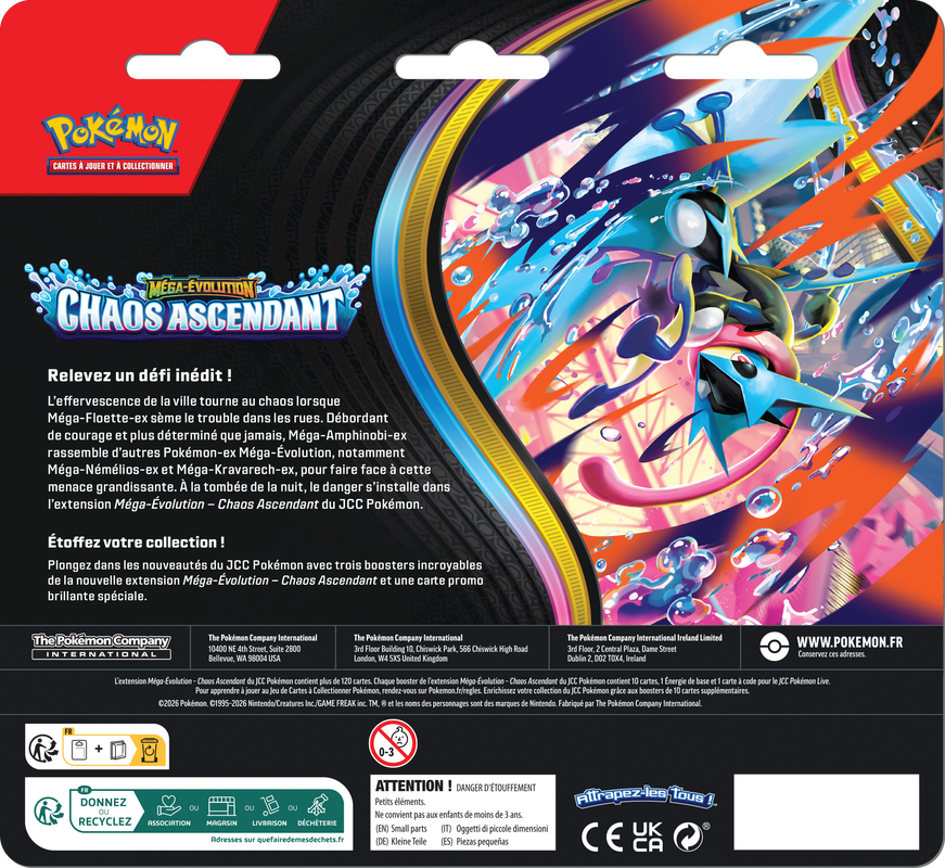 Pokemon TCG ME04 Chaos Rising 3 Pack Blister (FR)