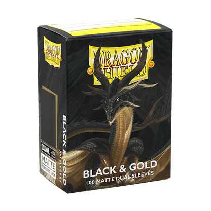 Dragon Shield Sleeves Dual Matte Black And Gold 100ct
