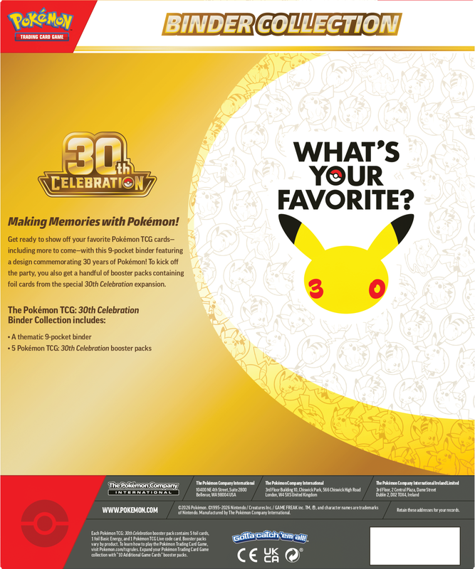 Pokemon 30th Celebration Binder Collection (EN) (PRE ORDER)