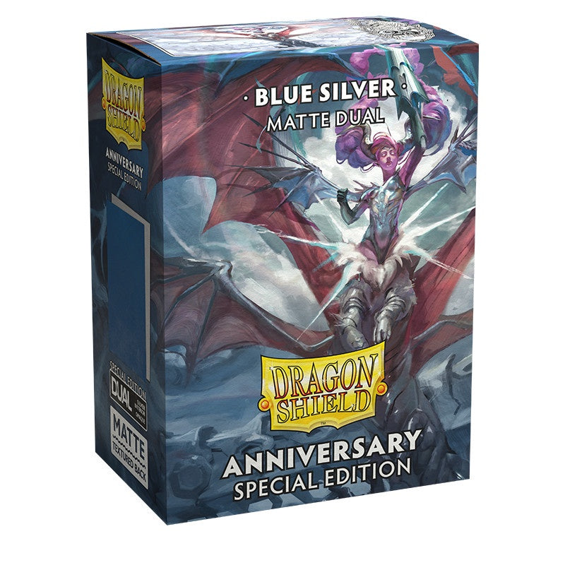Dragon Shield Sleeves Dual Matte Cobalt & Silver (100)