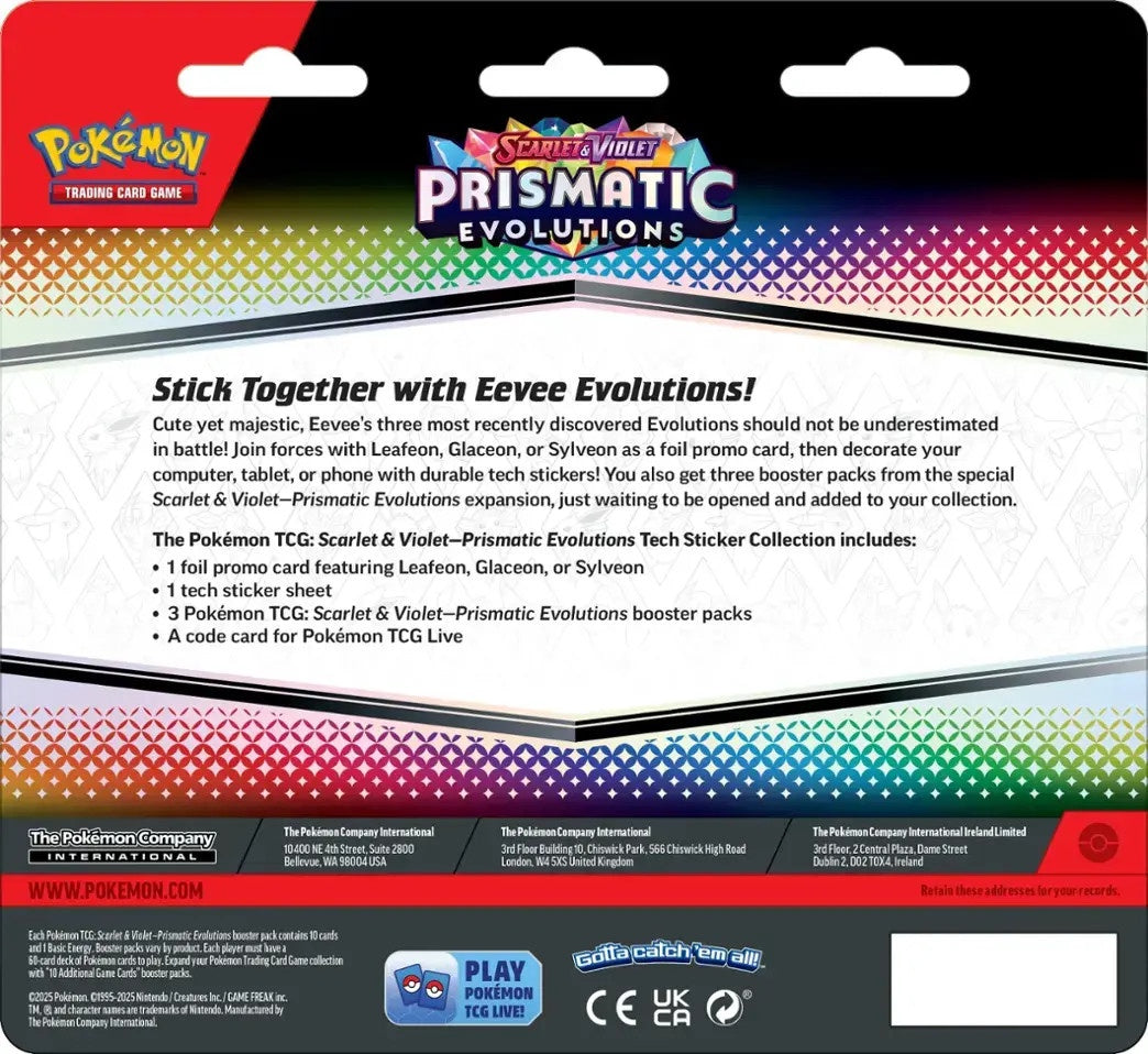 Pokemon Sv8.5 Prismatic Evolutions Tech Sticker Collection
