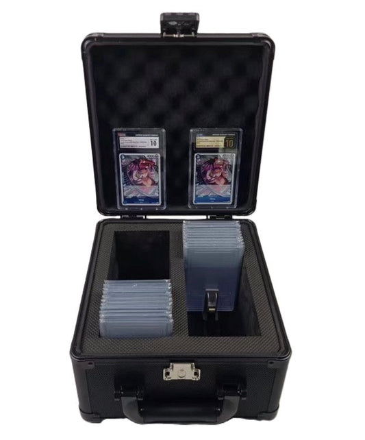 EvoRetro Black Aluminum Graded Card Storage Box Heavy Duty 2 Rows