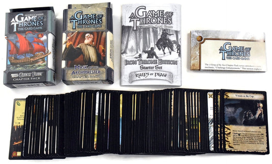 GAMES OF THRONES Card Game Lot Starter Set Iron Throne + 2 Chapter Pack