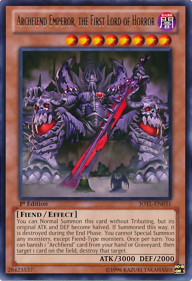 Archfiend Emperor, the First Lord of Horror [JOTL-EN031] Rare